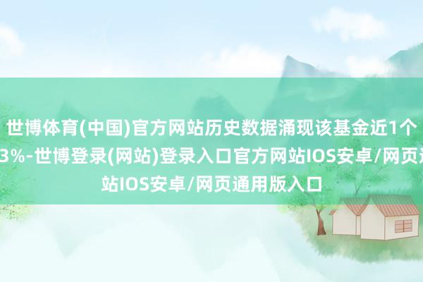 世博体育(中国)官方网站历史数据涌现该基金近1个月上升8.53%-世博登录(网站)登录入口官方网站IOS安卓/网页通用版入口
