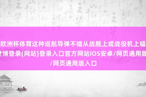 欧洲杯体育这种巡航导弹不错从战舰上或战役机上辐照-世博登录(网站)登录入口官方网站IOS安卓/网页通用版入口