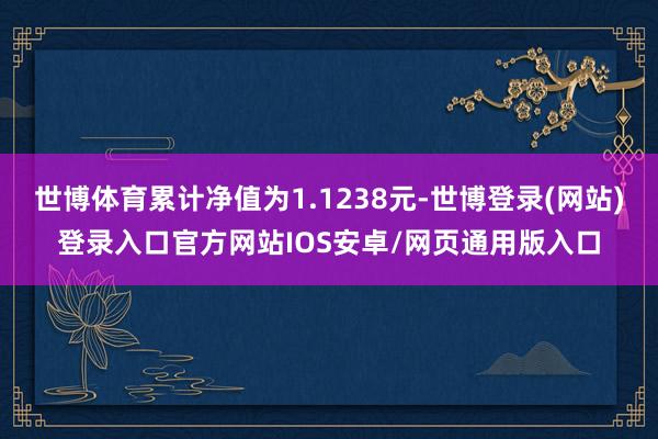世博体育累计净值为1.1238元-世博登录(网站)登录入口官方网站IOS安卓/网页通用版入口