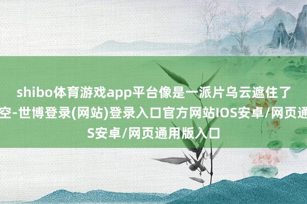 shibo体育游戏app平台像是一派片乌云遮住了正本的晴空-世博登录(网站)登录入口官方网站IOS安卓/网页通用版入口