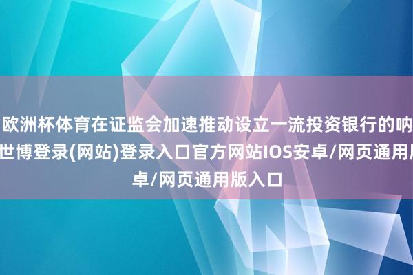 欧洲杯体育在证监会加速推动设立一流投资银行的呐喊下-世博登录(网站)登录入口官方网站IOS安卓/网页通用版入口