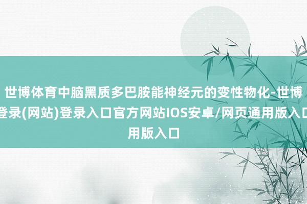 世博体育中脑黑质多巴胺能神经元的变性物化-世博登录(网站)登录入口官方网站IOS安卓/网页通用版入口