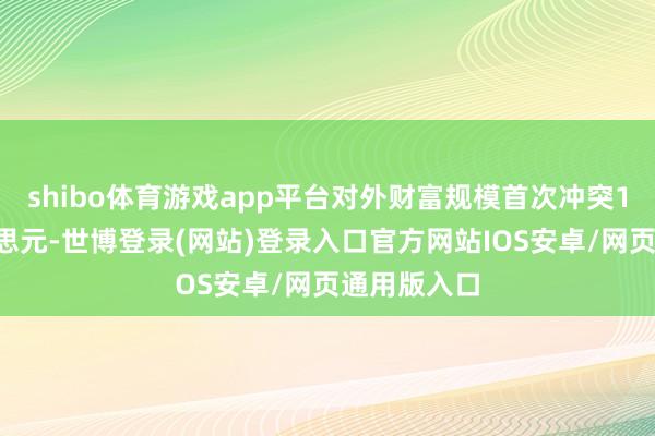 shibo体育游戏app平台对外财富规模首次冲突10万亿好意思元-世博登录(网站)登录入口官方网站IOS安卓/网页通用版入口