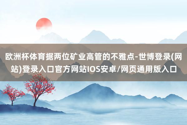 欧洲杯体育据两位矿业高管的不雅点-世博登录(网站)登录入口官方网站IOS安卓/网页通用版入口